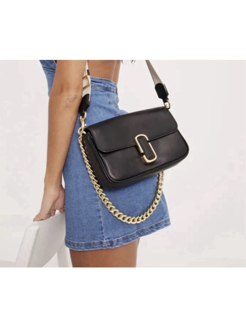 Marc Jacobs The J Marc Shoulder 3 Way Bag Clutch Crossbody Black